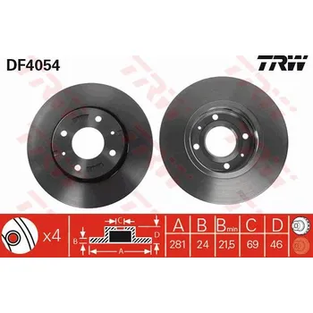 Brzdový kotouč TRW DF4054