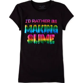 Dívčí tričko CHILDREN´S PLACE DÍVČÍ TRIČKO "MAKING SLIME" Barva: černá, Velikost: M (134/140)