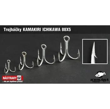 Rybářský háček Trojháček KAMAKIRI ICHIKAWA 88X5 - Velikost 2, 7 ks