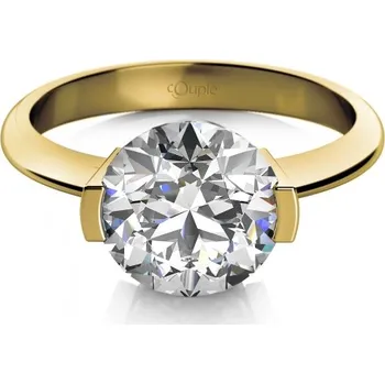 Prsten Couple, Zásnubní prsten Claire, žluté zlato a zirkon, vel. 54, prům. 17.2 mm, 585-68-1-0537.0Z00.0.54.001