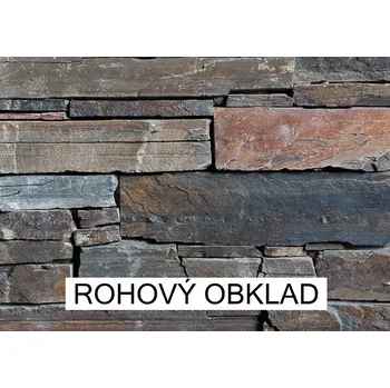 Obklad Rohový obklad Přírodní kámen WALLSTONE N3002 Multicolor Slate na síťce