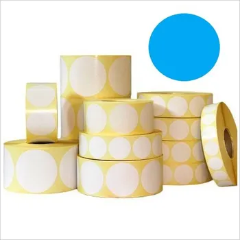 Speciální papír Samolepicí etikety kulaté 35 mm, 1000 ks, modré papírové pro TTR, role