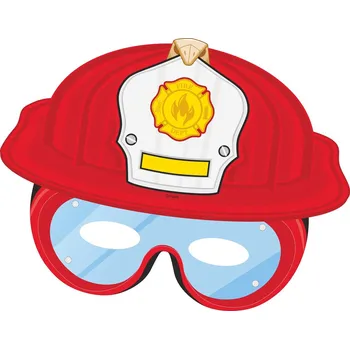 Karnevalový kostým Papírová maska na oči - Hasiči, 3 kusy