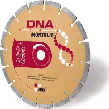 Řezný kotouč Brevetti Montolit LX230, segmentový diamantový kotouč DNA na stavební materiály