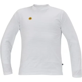 pracovní tričko Cerva Tričko s dlouhým rukávem NOYO ESD bílá S