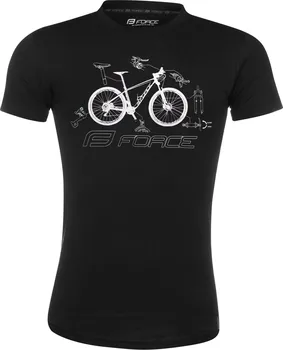 pánské tričko Force Cool Bike černé XXL