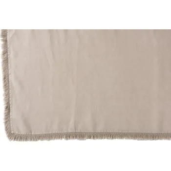 Přehoz na lůžko Béžový lněný pléd s třásněmi Franje - 150*200 cm