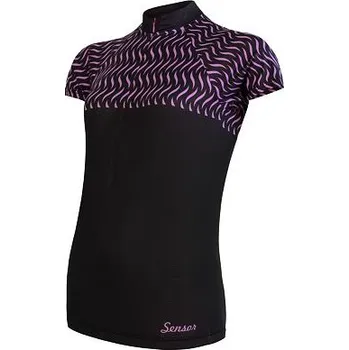 cyklistický dres SENSOR CYKLO WAVE dámský dres kr.rukáv černá
