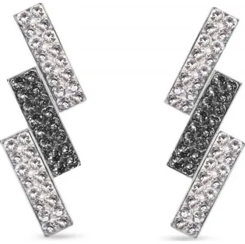 Náušnice Náušnice šedé se Swarovski Elements Moonlight KFMP3CSN Silver Night