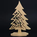 AMADEA Dřevěný 3D strom jehličnatý s prořezem, masivní dřevo, výška 21 cm