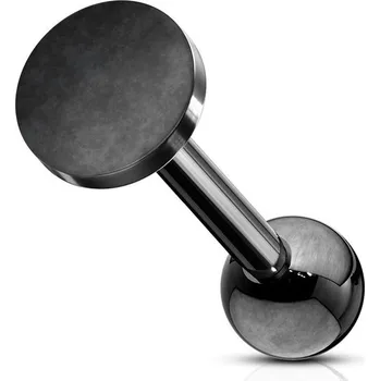 Piercing Cartilage piercing do ucha placička (černá, 5 mm, 1,2 x 6 mm)