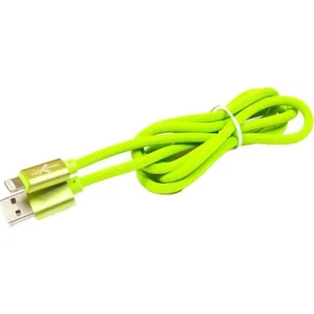 Nabíječka pro GPS EXTREME STYLE Silikonový Iphone kabel s konektorem Lightning 1,5m zelený