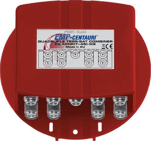 Satelitní slučovač (C5/4PNP(T+4S)-W2), 4xSAT IF+TV terr., záruka 72měsíců