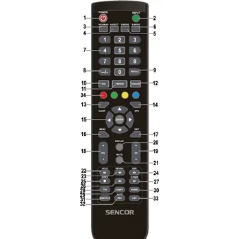 Dálkový ovladač Sencor SLE 39A1000M4, SLE39A1000M4 náhradní ovladač jiného vzhledu
