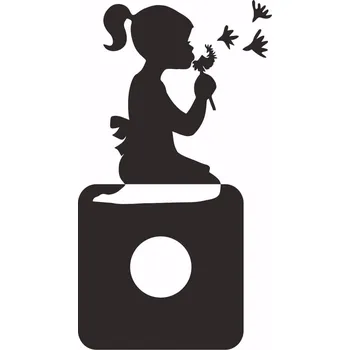 Samolepící dekorace Samolepící velurová ochrana vypínače Holčička - mix barev