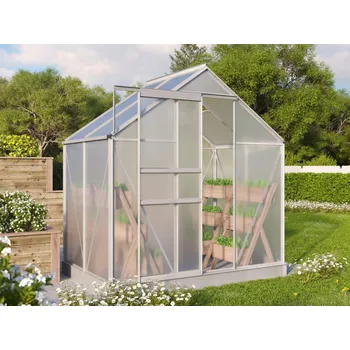 Skleník Skleník VITAVIA TARGET 2500 PC 4 mm stříbrný + pozinkovaná ocelová základna ZDARMA!