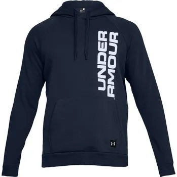 Pánská mikina Under Armour Mikina Under Armour Rival Fleece Script Hoody Navy