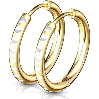 Náušnice Zlacené ocelové náušnice kruhy 14 mm