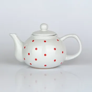 Konvice na čaj Konvice na čaj puntíkovaná bílá 1l