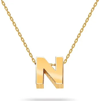 Náhrdelník Zlatá celebritka písmeno N IZ16582N + dárkové balení LUXUS zdarma