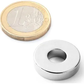 Dekorativní magnet Neodymový kruhový magnet Ø&nbsp;20/8 mm, v.&nbsp;5&nbsp;mm, síla 6,3 kg