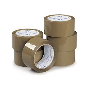 Lepicí páska Lepicí PP páska 48mm, návin 66m, hnědá, tloušťka 28µm | RAJA - Balení po 6 ks