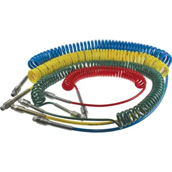 Zahradní hadice Parker Hadice spirálová s otočným šroubením 1/4" / 15m PA12 - - modrá