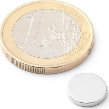Dekorativní magnet Neodymový magnet kotouč Ø 10 mm, v. 1,5 mm, síla 860 g