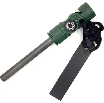 Podpalovač CHZ Outdoorové křesadlo (firesteel) "CAMP FIRE 8mm" s píšťalkou 3in1!