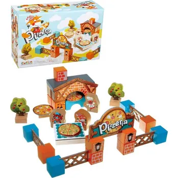 ostatní stavebnice Cubika DŘEVO Pizzeria 30 dílků s kartonovými doplňky (stavebnice)