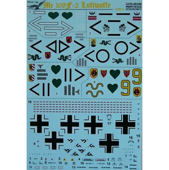 Plastikový model Print Scale 1/48 Me 109 F-2 Luftwaffe - Part 2 (wet decals)