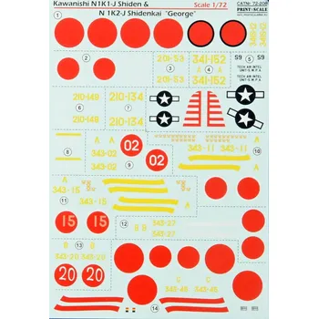 Plastikový model Print Scale 1/72 Kawanishi N1K1-J & N1K2-J (wet decals)