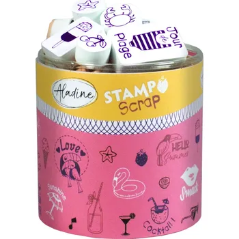 Dětské razítko Aladine StampoScrap 36 ks moje léto