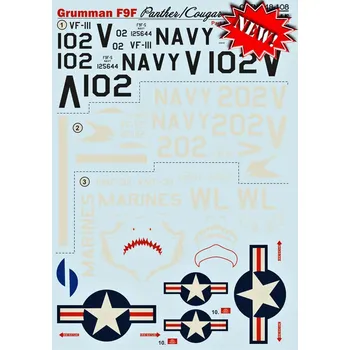 Plastikový model Print Scale 1/48 Grumman F9F Panther/Cougar Pt.1 (wet decals)