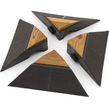 Dřevěný rohový nájezd pro terasovou dlažbu Linea Combi-Wood - 6,5 cm - 4 ks