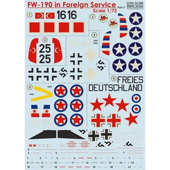 Plastikový model Print Scale 1/72 FW-190 in Foreign Service Part 2 (wet decals)