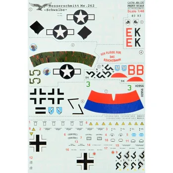 Plastikový model Print Scale 1/48 Messerschmitt Me.262 Schwalbe (wet decals)