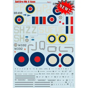 Plastikový model Print Scale 1/48 Spitfire Mk.V Aces Part 1 (wet decals)