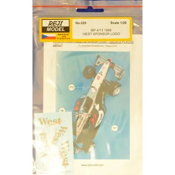 Plastikový model Reji model 1/20 McLaren MP 4/13 1998 West Sponsor logo