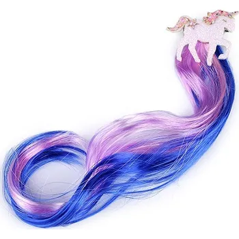 Pramínky vlasů se sponou jednorožec - 4 modrá královská fialová