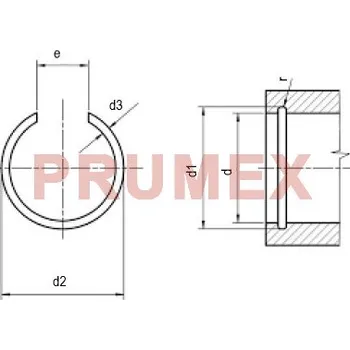 Matice Pojistný kroužek drátěný do díry DIN 7993B 32 mm