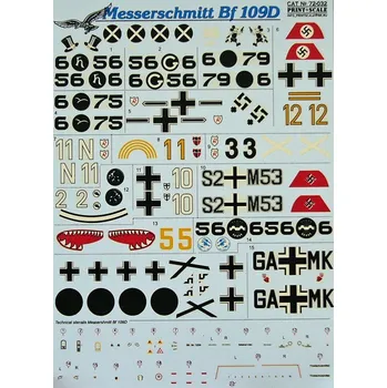 Plastikový model Print Scale 1/72 Messerschmitt Bf-109D (wet decal)