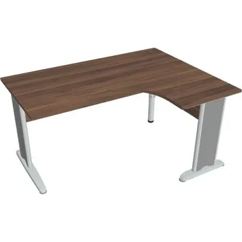 Kancelářský vozík HOBIS kancelářský stůl pracovní tvarový, ergo levý - CE 2005 L, ořech + doprava zdarma