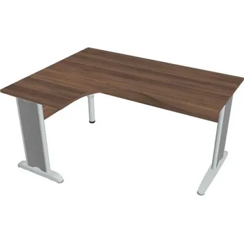 Kancelářský vozík HOBIS kancelářský stůl pracovní tvarový, ergo pravý - CE 2005 P, ořech + doprava zdarma