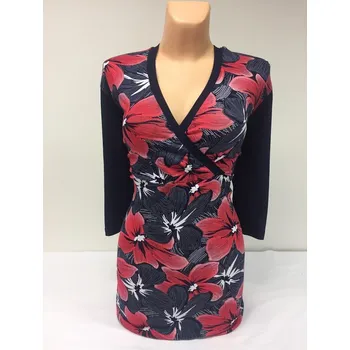 Dámská tunika Halenka s delším rukávem LIKA, Barva Červená, Velikost XL 44, Materiál 96% Viskoza 4% Lycra