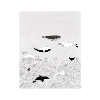 Fototapeta Rasch Dětská fototapeta Bambino XVIII Velryby bílá