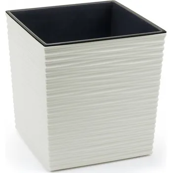 Květináč Plastový květináč Juka vroubek 300x300 mm, krémový (119614 007 LA600 JUKA krém dluto 300x300 obal)