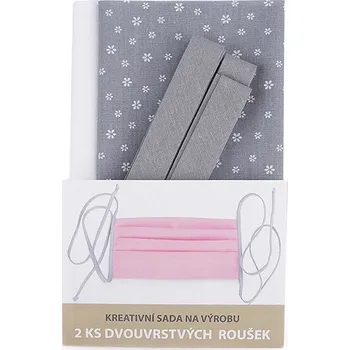 kreativní sada Kreativní sada na výrobu 2 ks dvouvrstvých skládaných roušek - náhodná barva