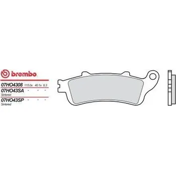 Brzdová destička Brzdové destičky BREMBO 07HO43.SP zadní