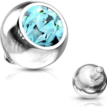 Piercing Šperky4U Ozdobný kulička s kamínem k mikrodermálu, průměr 4 mm - MD019-04Q